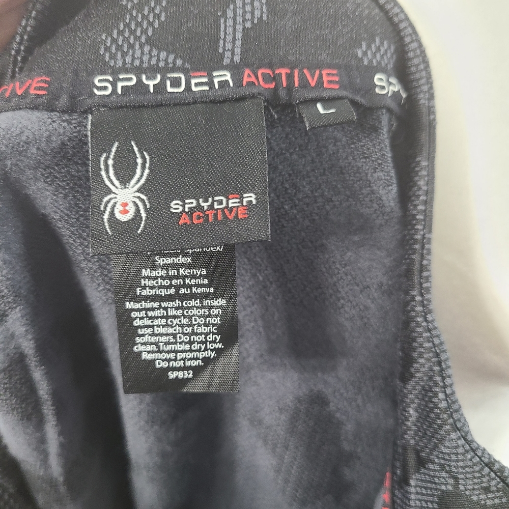 Spyder Active Camo Top Long Sleeve Boxy Crop Thumbholes Half Zip Mock Mockneck L - Picture 9 of 11